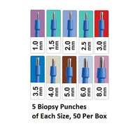 Biopsy Punches Variety Pack, Sterile, Box of 50